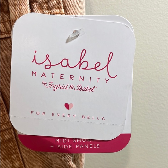 Isabel Maternity by Ingrid & Isabel Peach Denim Shorts - Picture 3 of 6